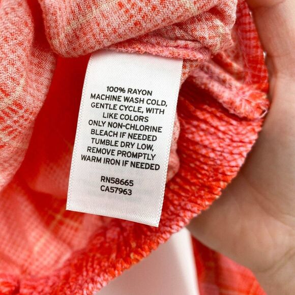 BP. Surplice V-Neck Crop Top Pink Red Plaid Faux Wrap Size XXS - Picture 5 of 10